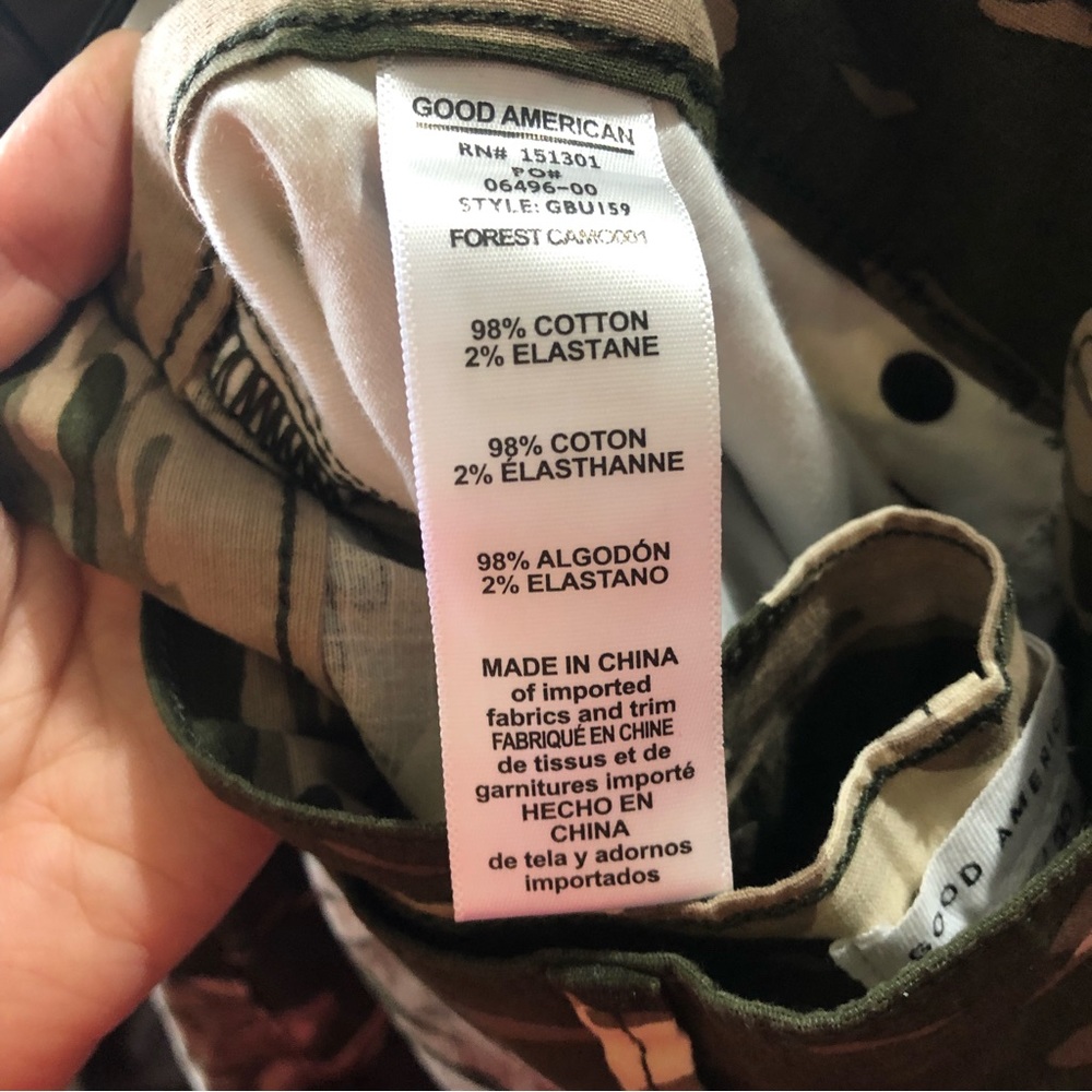 Good American Womens 10/30 Forest Camo Pants Pockets Drawstrings NWT - Picture 12 of 13